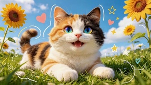 可爱三花猫