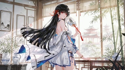 窗边国风女孩.千咲