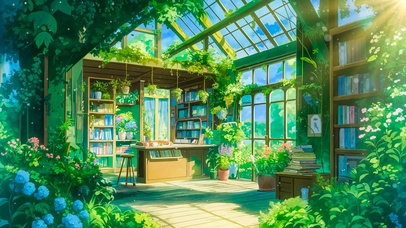 插画夏日书店