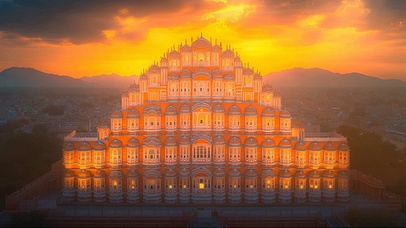 梦幻晚霞宫殿立面