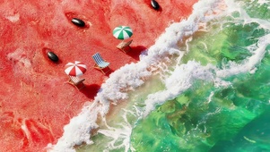 创意西瓜海滩