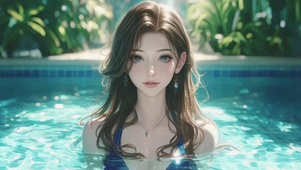 泳池中的女孩