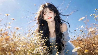 阳光下清纯女孩