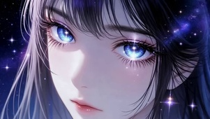 星空少女插画