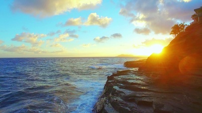 4K 夕阳大海