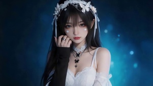 清纯吊带裙女孩