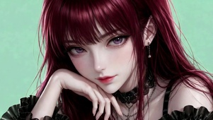 红发紫瞳酷飒美少女