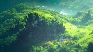 绿色护眼山川