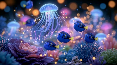 梦幻唯美海底水母世界