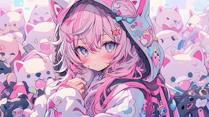4K 粉色少女