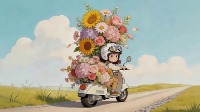 鲜花摩托