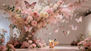 樱花树蝴蝶皮卡丘