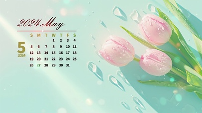 2024年5月日历-郁金香