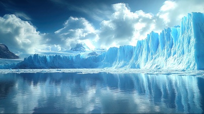 蓝天阳光冰川海岸