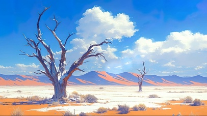 蓝天阳光山谷沙漠