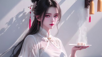 国风治愈元气吃货美女