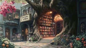 静谧小镇树洞书店街景