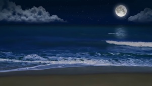 4k海浪月夜