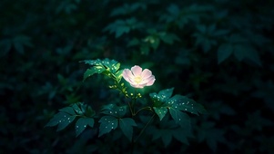 幽林里的粉花星芒