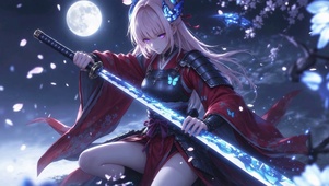 月光下的拔刀少女