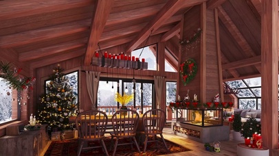 圣诞舒适的冬日小屋