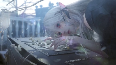 唯美精灵少女靠椅