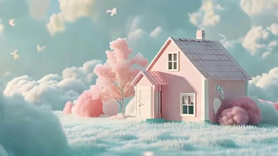 简约小屋带鱼屏