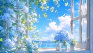 海边晴天小景