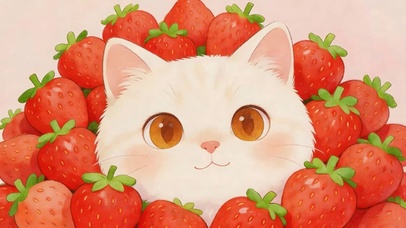 护眼草莓猫咪