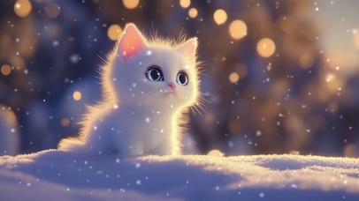 雪地小猫