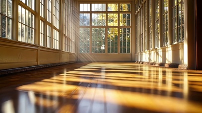 阳光午后无人静谧走廊