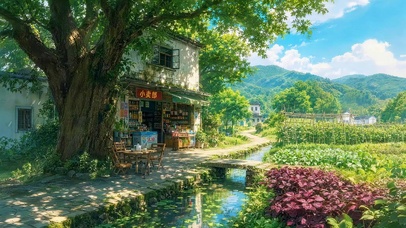 乡村大树小屋