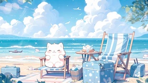 夏日海边阳光