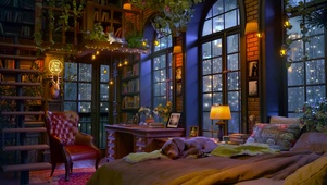 雨天温馨的房间