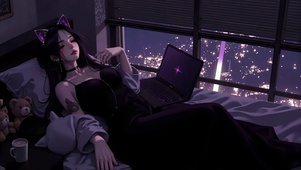 安静雨夜女孩