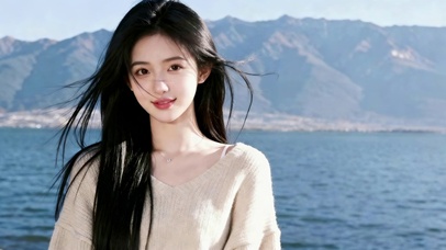 海边清纯少女