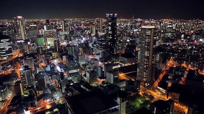 城市夜景航拍灯火