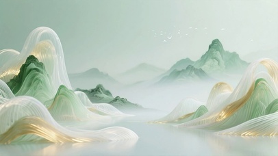 唯美古风中国风国潮水墨山水