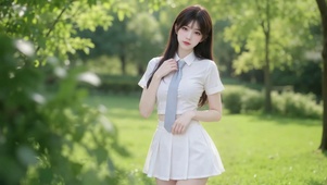 林间清纯学院风美少女