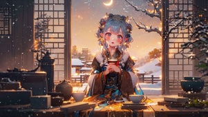 雪中的汉服小精灵