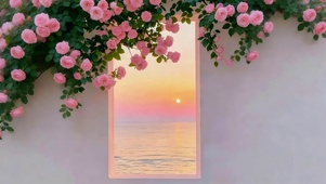 夕阳蔷薇花