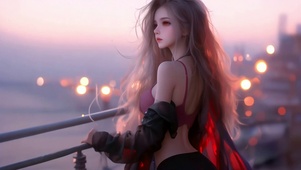 海边少女循环动画