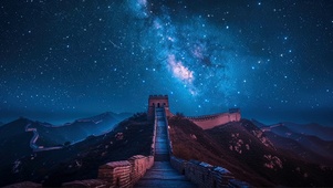 静谧星空下的长城