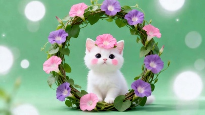 头戴喇叭花猫咪