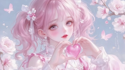 粉樱心梦甜如蜜