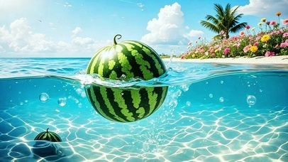 水中的西瓜