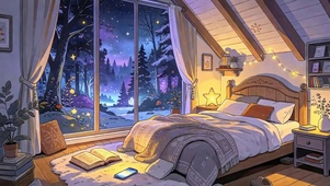 星空夜景房屋