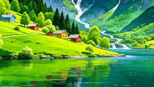 山川绿景带鱼屏