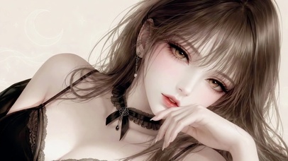 氛围感长发二次元美少女