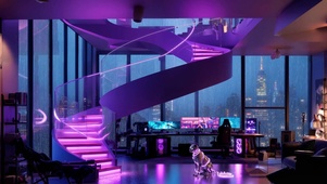 科技别墅电脑房间